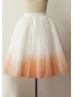Ombre Ivory Peach Tulle Short Skirt Ombre Ivory Peach Tulle Short Skirt